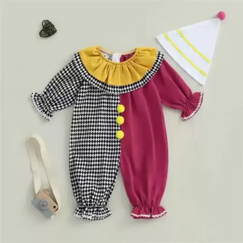 Toddler & Baby Clown Costume - Cute & Funny Halloween Fancy Dress Outfit (12M - 5T)