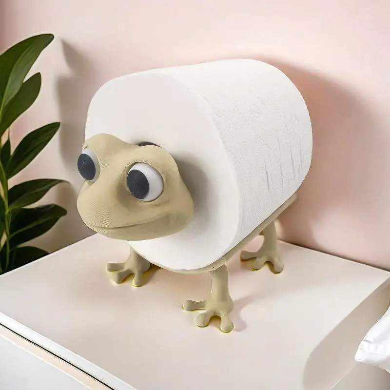 Whimsical 3D-Printed Frog Tissue Holder – Quirky Decorative Bathroom & Home Paper Dispenser