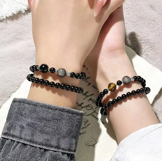 Natural Tiger's Eye Beaded Bracelet for Women – 6mm Healing Crystal Energy Bracelet
