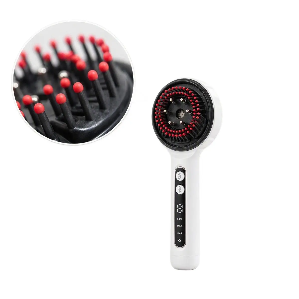 3-in-1 Red Light Therapy Electric Scalp Massager & Nebulizing Hair Care Comb with EMS Microcurrent
