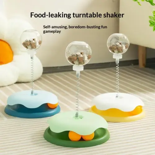Interactive Treat-Dispensing Cat Teaser Toy – 2-in-1 Self-Play Puzzle Feeder & Energy Burner