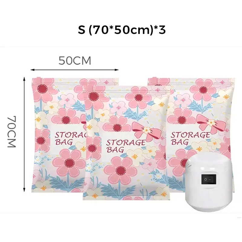 Heavy-Duty Vacuum Storage Bags with Electric Air Pump – Space-Saving Reusable Compression Bags for Clothes & Bedding