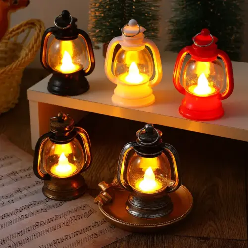 Vintage Christmas Decorative Oil Lamp – Rustic Festive Lantern for Holiday Home Decor
