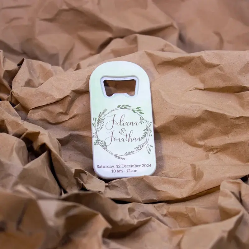 Engraved Stainless Steel Bottle Opener – Elegant Wedding & Anniversary Keepsake Gift