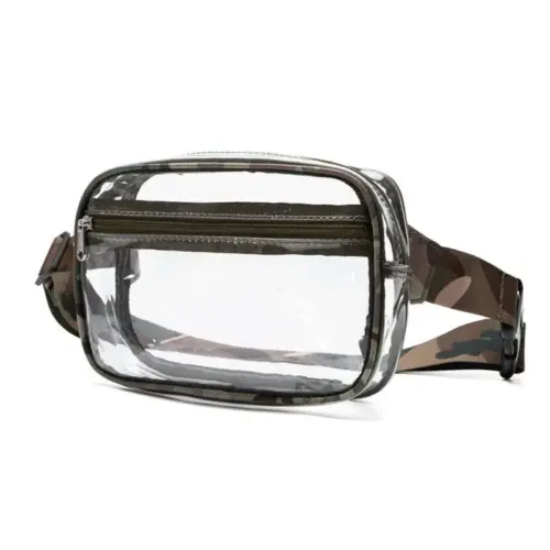 Waterproof Clear PVC Crossbody Waist Bag – Portable Multi-Use Toiletry & Makeup Bag for Travel and Outdoor Sports