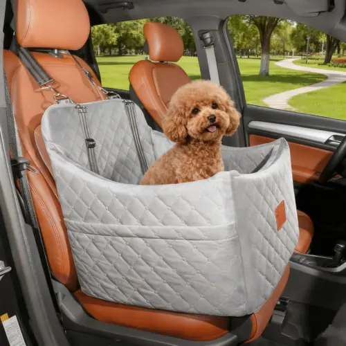 All-Season Small Dog Car Booster Seat – Washable & Breathable Passenger Seat Pet Travel Bed