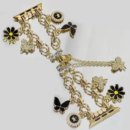 Fashion DIY Charm Bracelet Band for Apple Watch & Xiaomi – Elegant Jewelry Smartwatch Strap