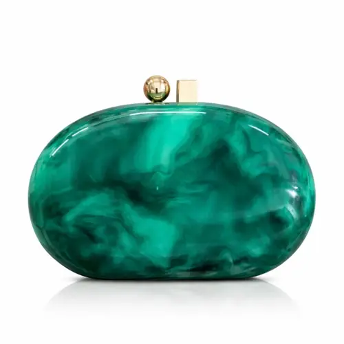 Women's Acrylic Shell Evening Clutch Bag - Luxury Chain Crossbody & Party Shoulder Handbag