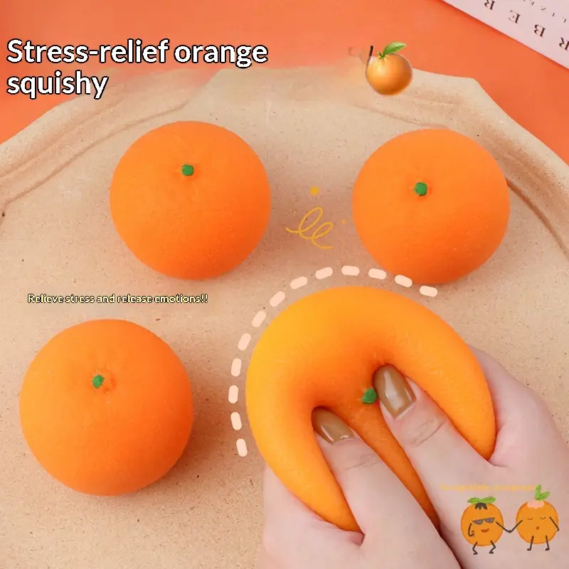 Orange Slow-Rebound Stress Relief Squeeze Ball – Sensory & Skill-Building Fidget Toy