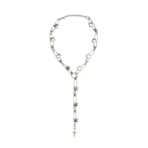 Elegant Hollow Pentagram Necklace for Women – Minimalist Titanium Steel Star Pendant Jewelry