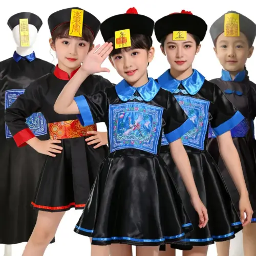 Kids' Halloween Role-Playing Costume Set – Girls' Stage Performance Cosplay Outfit with Hat & Accessories
