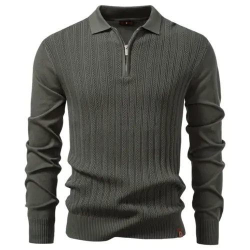 Men's Classic Half-Zip Pullover Sweater - Lightweight Business Casual Knitwear