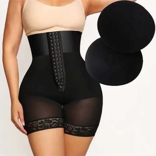 Women's High-Waisted Butt-Lifting Shaper Shorts with Padded Hip Enhancer