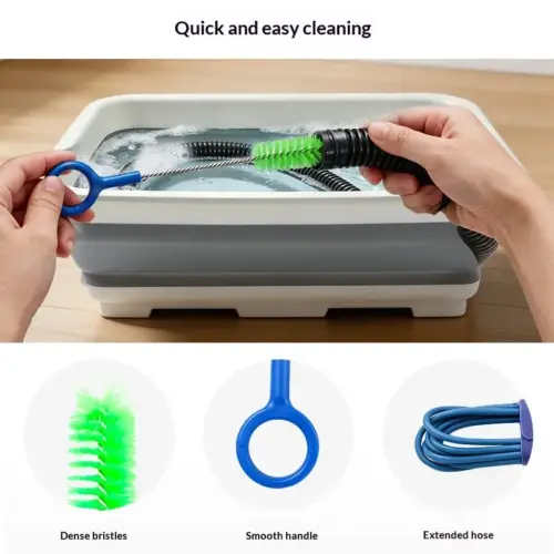 All-in-One Foldable Washbasin and Cleaning Brush Set with Drying Rack