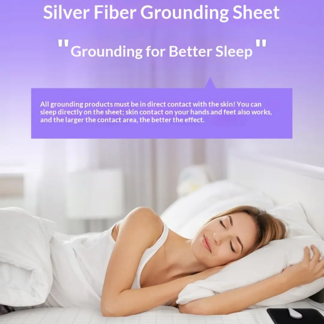 Premium Grounding Bed Sheet – Organic Cotton & Conductive Silver Fiber Earthing Sheet for Restful Sleep