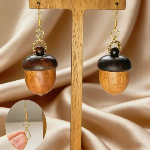 Chic Detachable Acorn Drop Earrings for Women – Elegant Convertible Nature-Inspired Jewelry