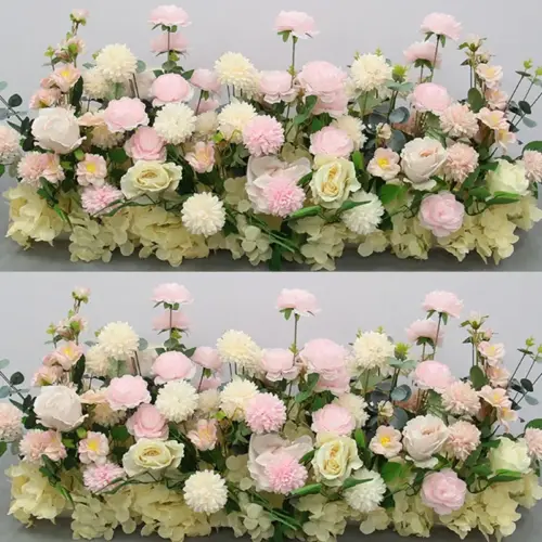 Luxury Floor-Standing Wedding Flower Arrangement – Elegant Artificial Floral Runner for Aisle, Stage & Ceremony Decor