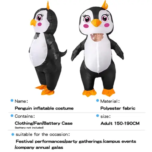 Hilarious Inflatable Penguin Costume – Fun Blow-Up Cosplay Outfit for Halloween, Carnivals & Parties