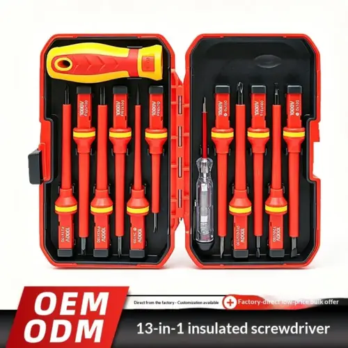 13-in-1 Insulated Screwdriver Set with Strong Magnetic Tips & Ergonomic Soft Handle – Professional Electrician Tool Kit with Storage Case