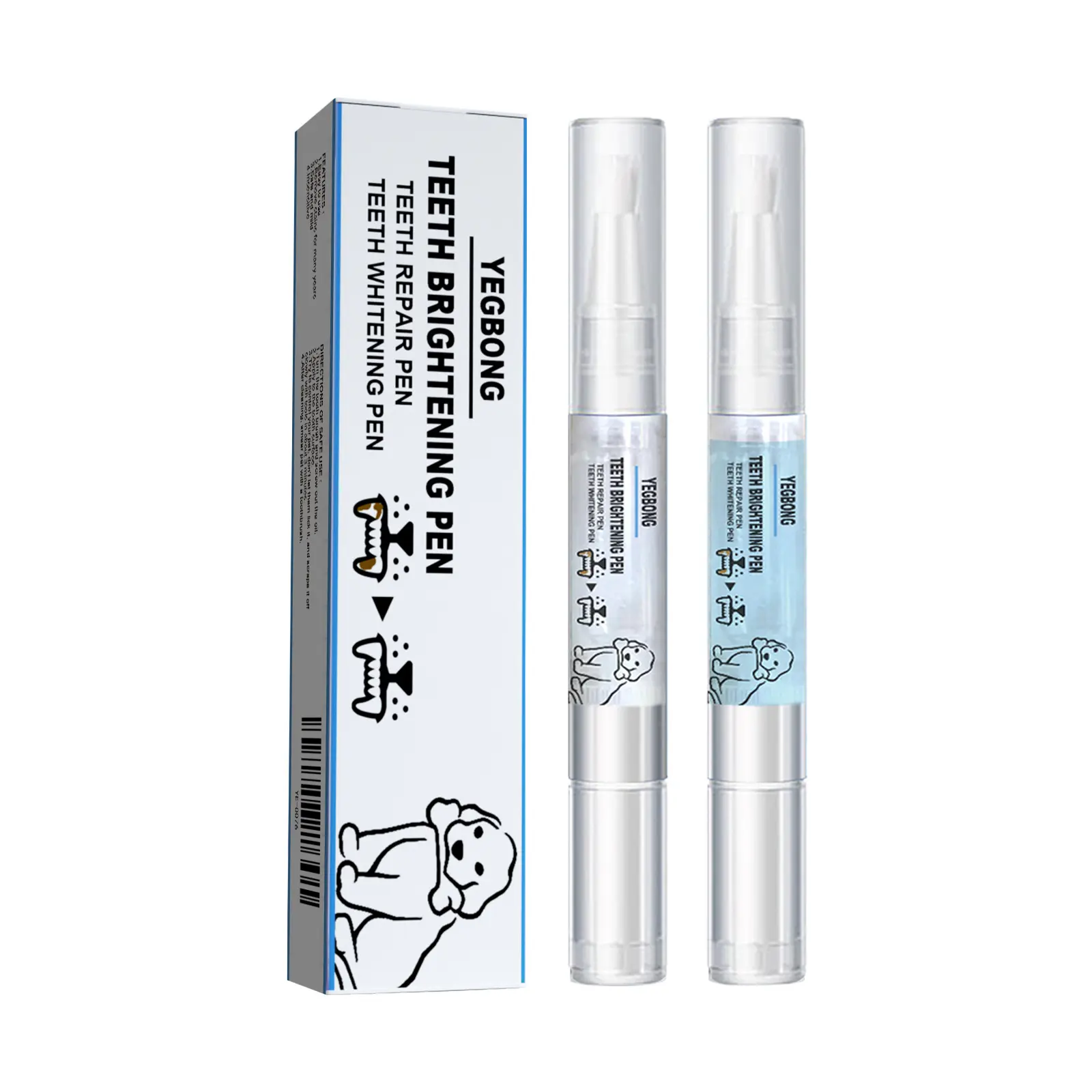 2-Piece Pet Dental Care Pen & Tartar Remover Kit for Dogs & Cats - Professional Plaque Cleaning Toothbrush