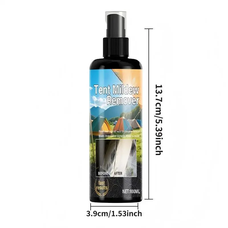 Fast-Acting Mold & Mildew Remover Kit for Tents, Shower Curtains & Fabric (100ml with Towel)