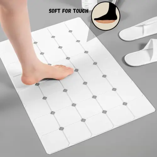 Non-Slip Silicone Shower & Bath Mat with Foot Massage Nubs – Thickened Safety Mat with Suction Cups (45 x 70 cm)