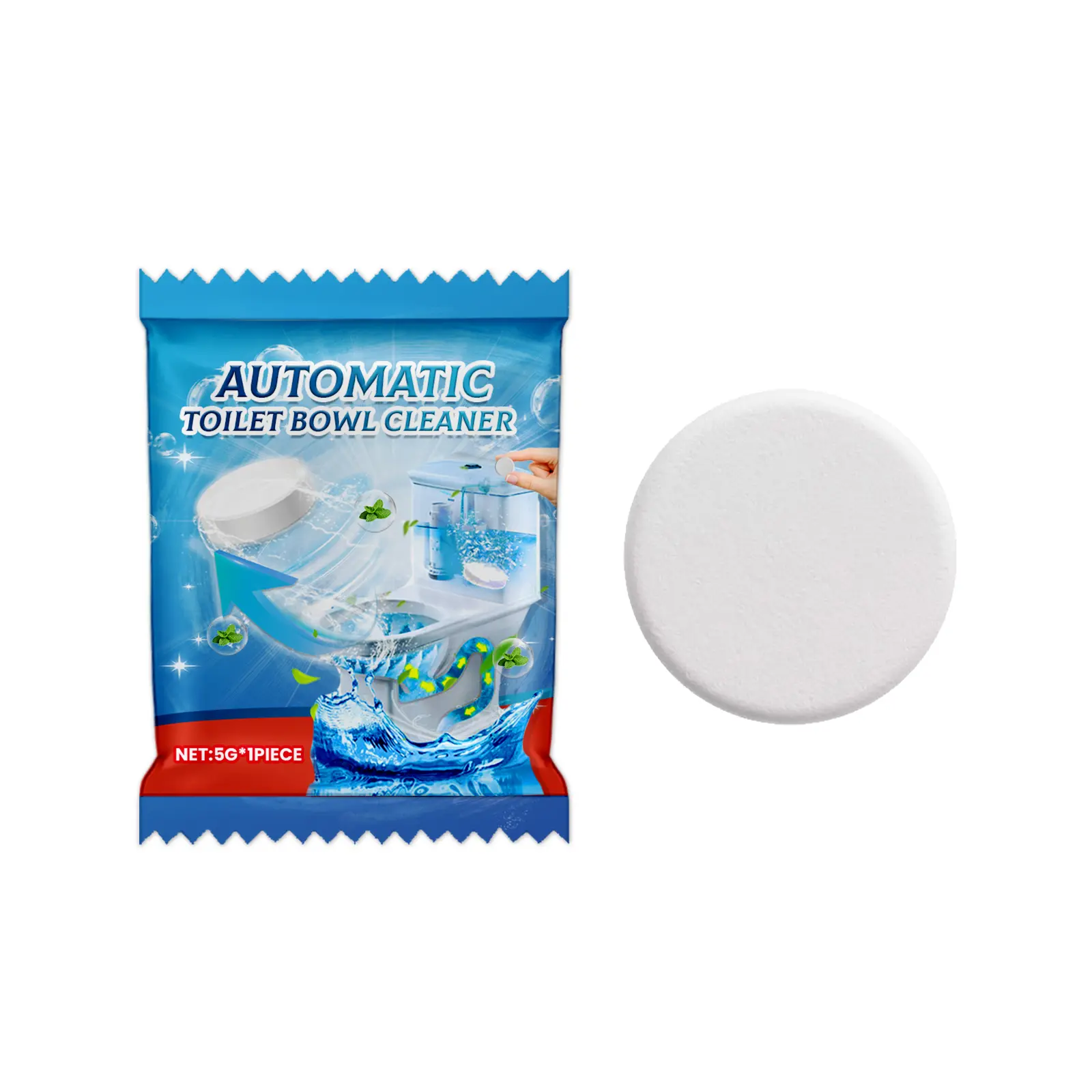 Foaming Toilet Bowl Cleaner Tablet – Fast-Dissolving Deep Cleaning & Deodorizing Toilet Fizz Tablet