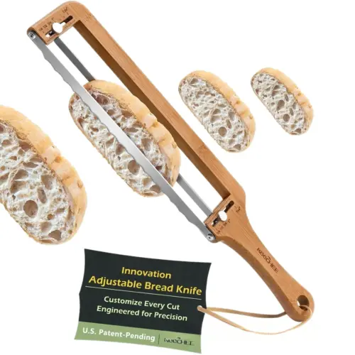 Handcrafted Wooden Bread Bow Knife – Precision Serrated Slicer for Sourdough & Artisan Loaves