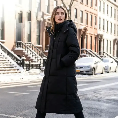 Women's Longline Loose-Fit Winter Coat – Chic Over-the-Knee Casual Parka Jacket