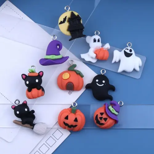 Cute Halloween Cartoon Resin Keychain & DIY Charm Pendant