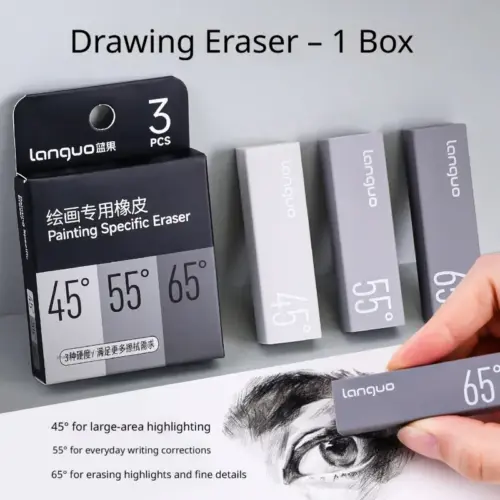 Professional 2B Sketching Eraser Set (Pack of 3) – Premium TPE Drawing Erasers for Artists & Students