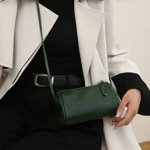 Luxury Genuine Cowhide Leather Pillow Crossbody Bag for Women – Chic Small Shoulder Handbag