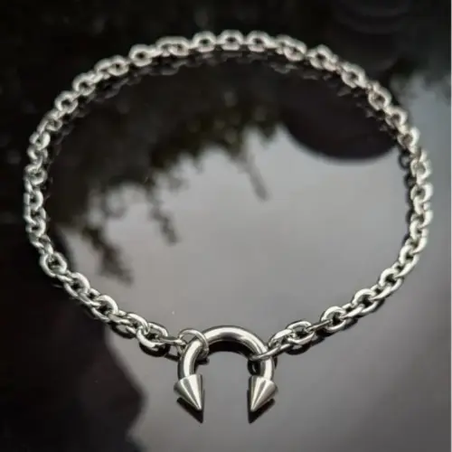 Women's Retro Punk Collar Chain Necklace – Edgy Titanium Steel Choker