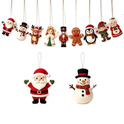 5-Meter Festive Christmas Felt Garland Banner – Cute Santa Claus & Penguin Holiday Party Decoration