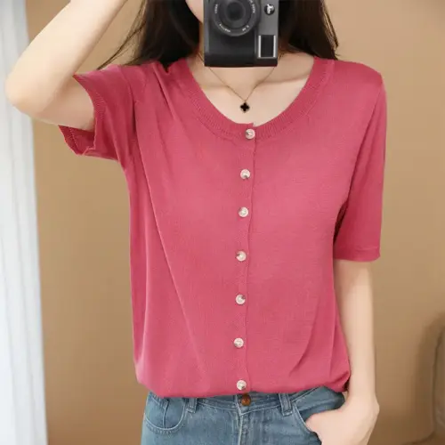 Women's Reversible Knit Cardigan - Ultra-Soft Tencel Loose-Fit Sweater Top