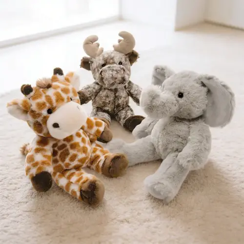 Charming Long-Legged Safari Plush Toys – Soft 23cm Sitting Stuffed Animals (Giraffe, Red Panda & More)