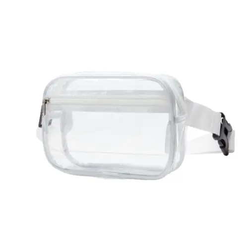 Waterproof Clear PVC Crossbody & Waist Bag – Trendy Portable Toiletry, Makeup & Travel Pouch (White)