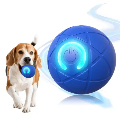 Smart Interactive Dog Ball – Automatic Rolling, Bouncing & Vibrating Pet Toy with LED Lights
