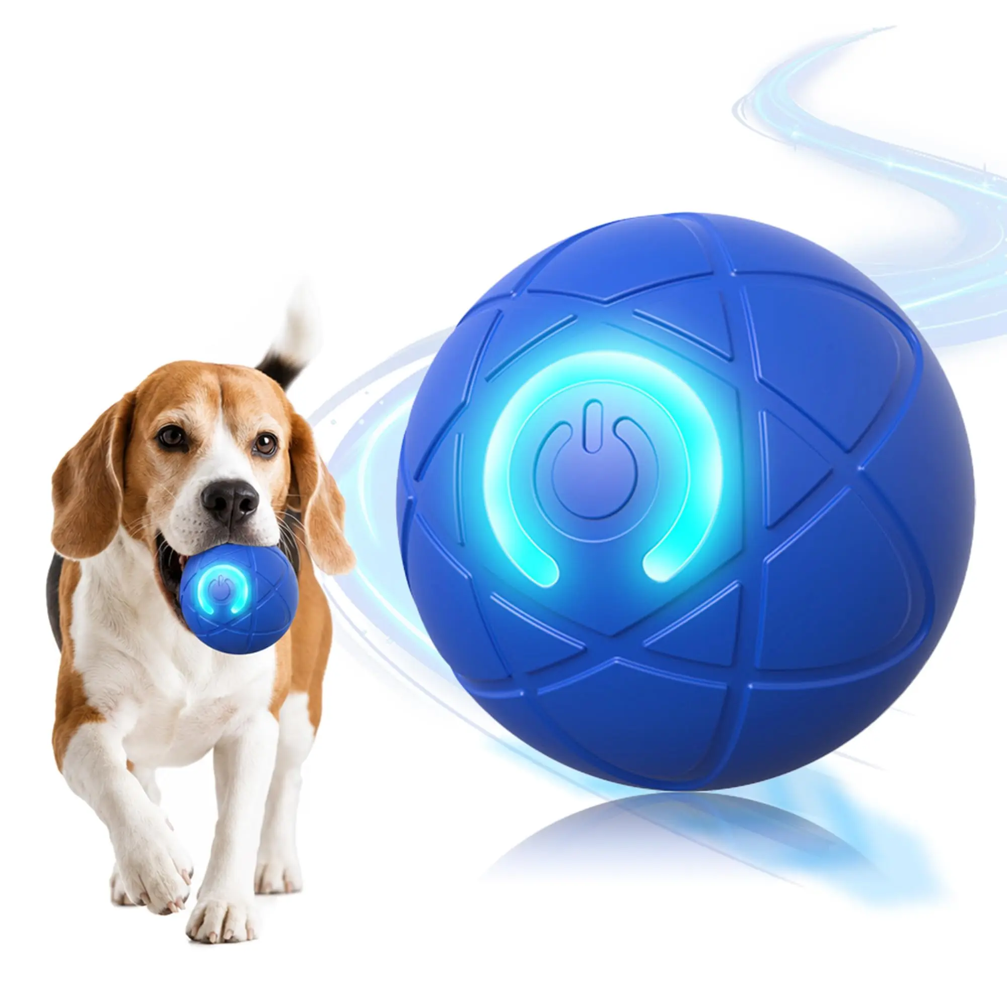 Smart Interactive Dog Ball – Automatic Rolling, Bouncing & Vibrating Pet Toy with LED Lights