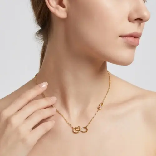 Elegant Stainless Steel Cross 8 Pendant Necklace for Women – Minimalist Micro-Pave Zircon Dainty Everyday Jewelry