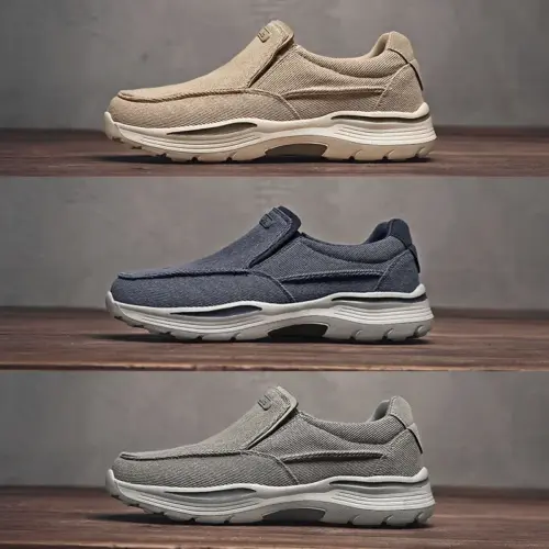 Men's Classic Slip-On Canvas Shoes - Durable Thick-Soled Casual Loafers (Up to Maat 48)