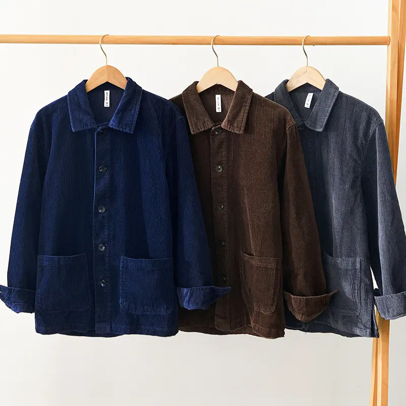 Men's Classic Loose Fit Corduroy Shirt - Casual Cotton Long Sleeve Overshirt