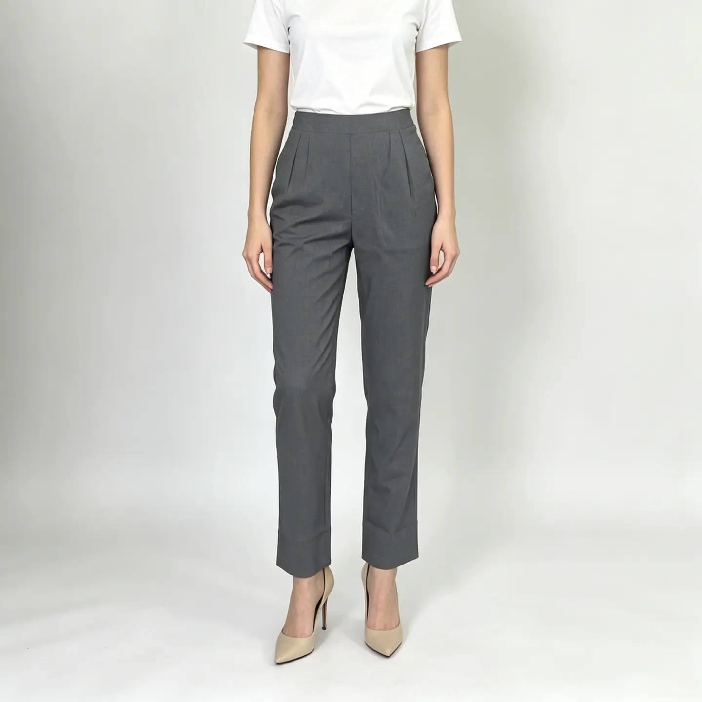 Elegant Elastic-Waist Stretch Suit Pants - Men's Versatile Workwear Trousers with Pockets
