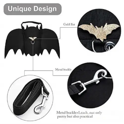 Halloween Bat Wings Pet Costume - Spooky Felt Dress-Up Outfit for Cats and Dogs