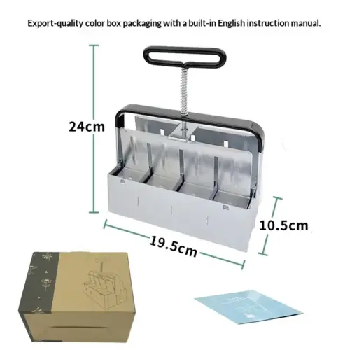 Manual Double-Row Soil Block Maker – Heavy-Duty Steel Seedling Soil Compactor for Garden Seed Starting