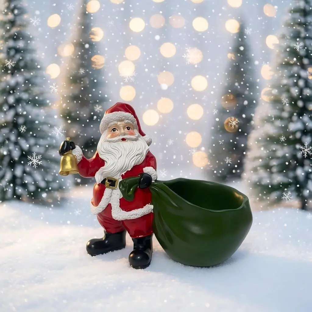 Whimsical Resin Santa Claus Desktop Figurine – Festive Holiday Tabletop Ornament