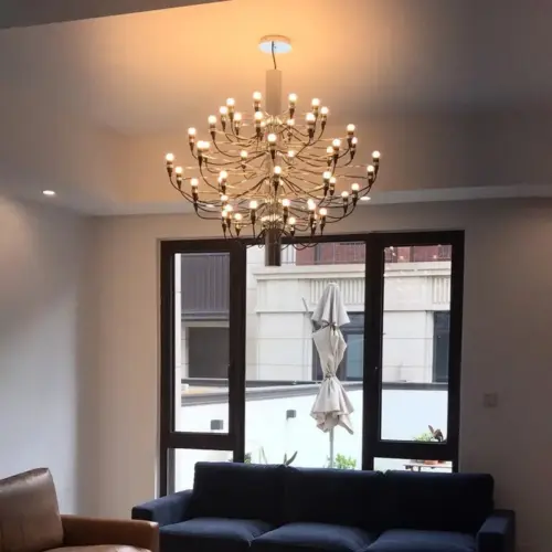 Modern Luxury 30-Light Gold Chandelier – Designer Multi-Head Pendant Lighting for Loft Duplex Villas & Living Rooms