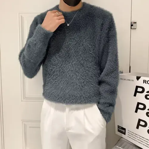 Classic Round Neck Long Sleeve Pullover Sweater - Versatile Fall & Winter Base Layer