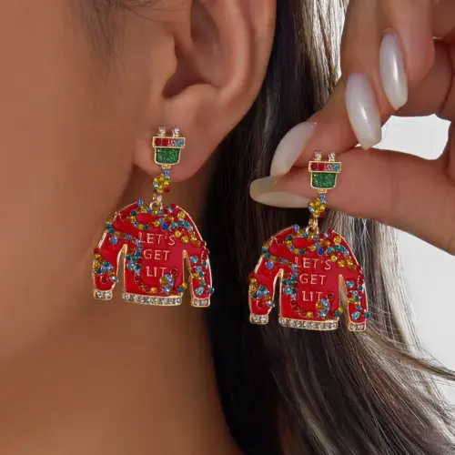 Festive Christmas Dangle Earrings – Quirky Holiday Statement Jewelry for Women
