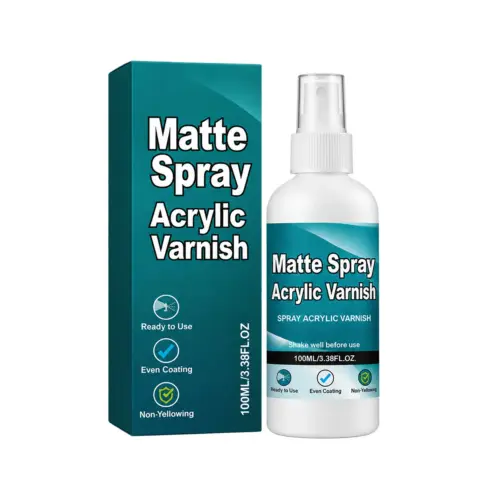 Professional Matte Acrylic Varnish Spray – Non-Yellowing Protective Clear Top Coat for Art, Crafts & Miniatures